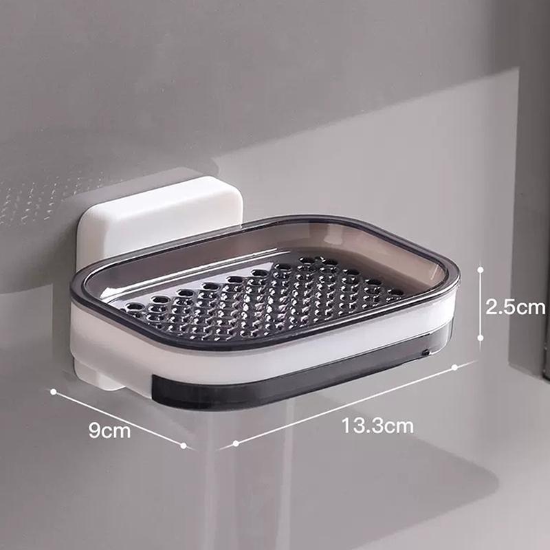 No Need For Perforated Wall Mounted Double Layer StorageDouble Layer DrainageHousehold Bathroom Storage Rack Soap Rack
