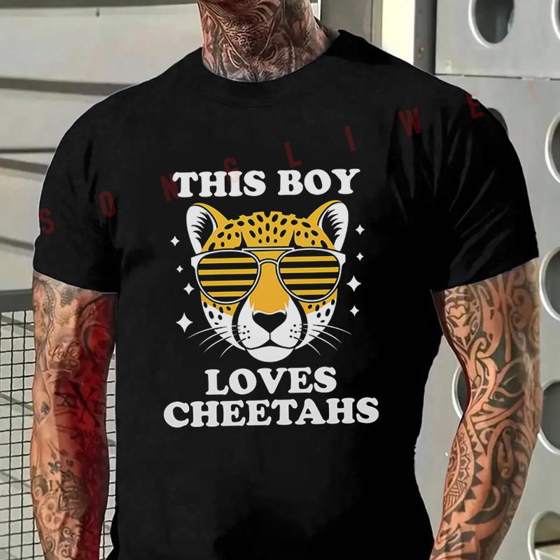 2026 THIS BOY LOVES CHEETAHS Design Motorcycle Tshirt Mens Cycling Sportswear Short Sleeve To
