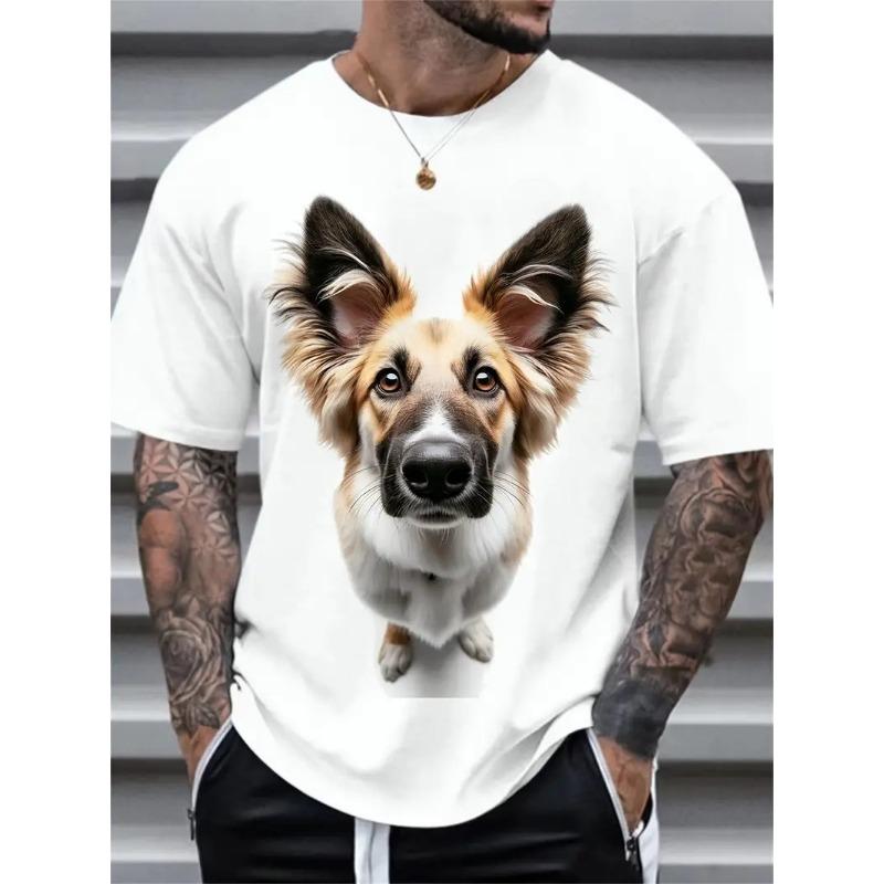 

Футболка с короткими рукавами 3d, мужская летняя тенденция, анималистичный принт, короткий рукав, свободные повседневные футболки с круглым вырезом L