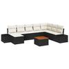 VidaXL Ensemble de canapés de jardin 9 pièces avec coussins noir rotin poly acacia 3347992