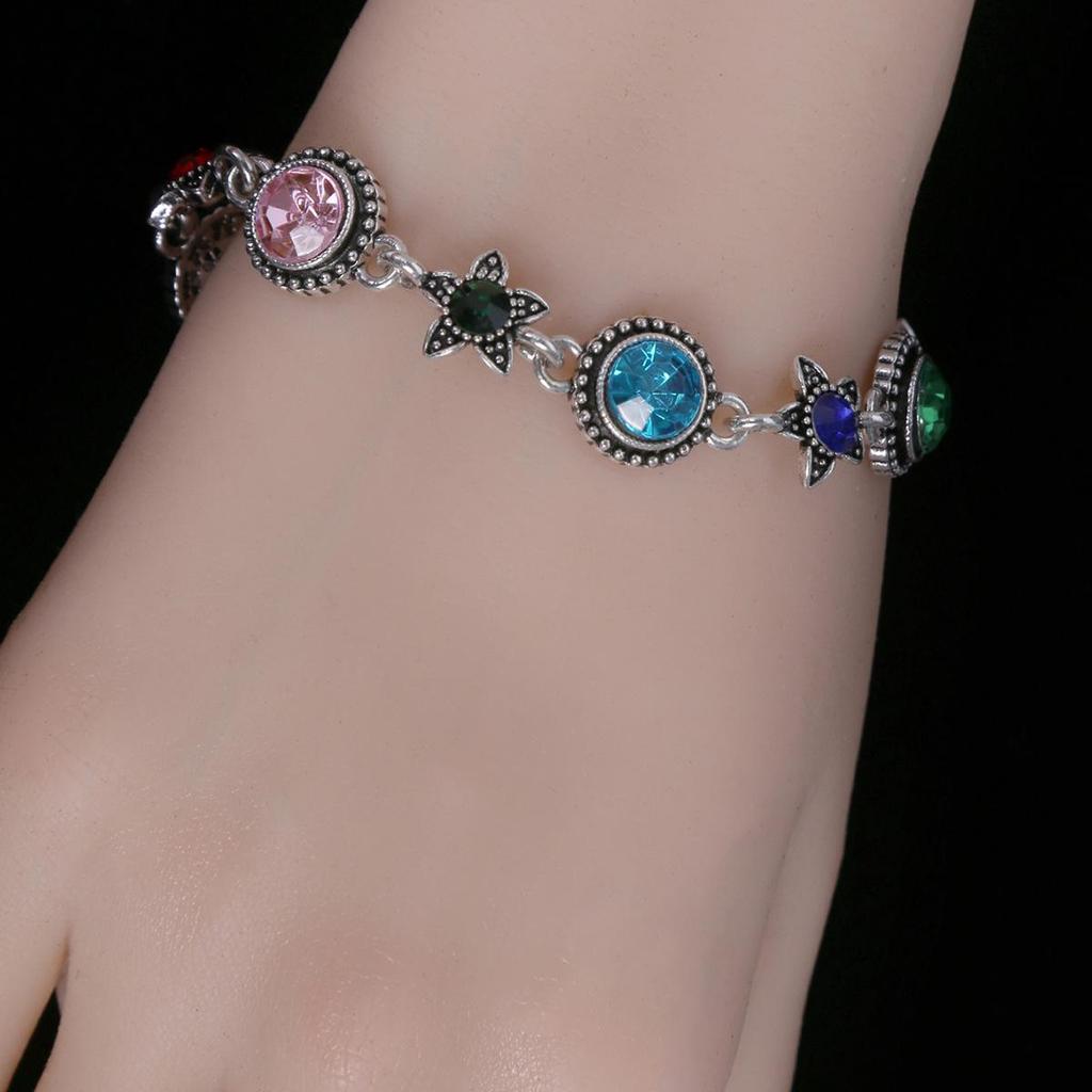 Versatile Retro Ethnic Rhinestone Geometric Round Bracelet