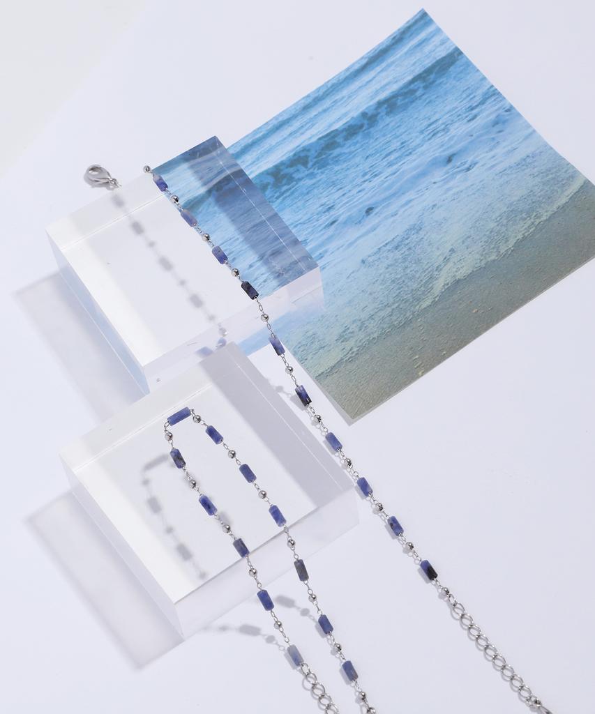 Paul Brial Natural Sodalite Bead Bracelet Pjbb0284