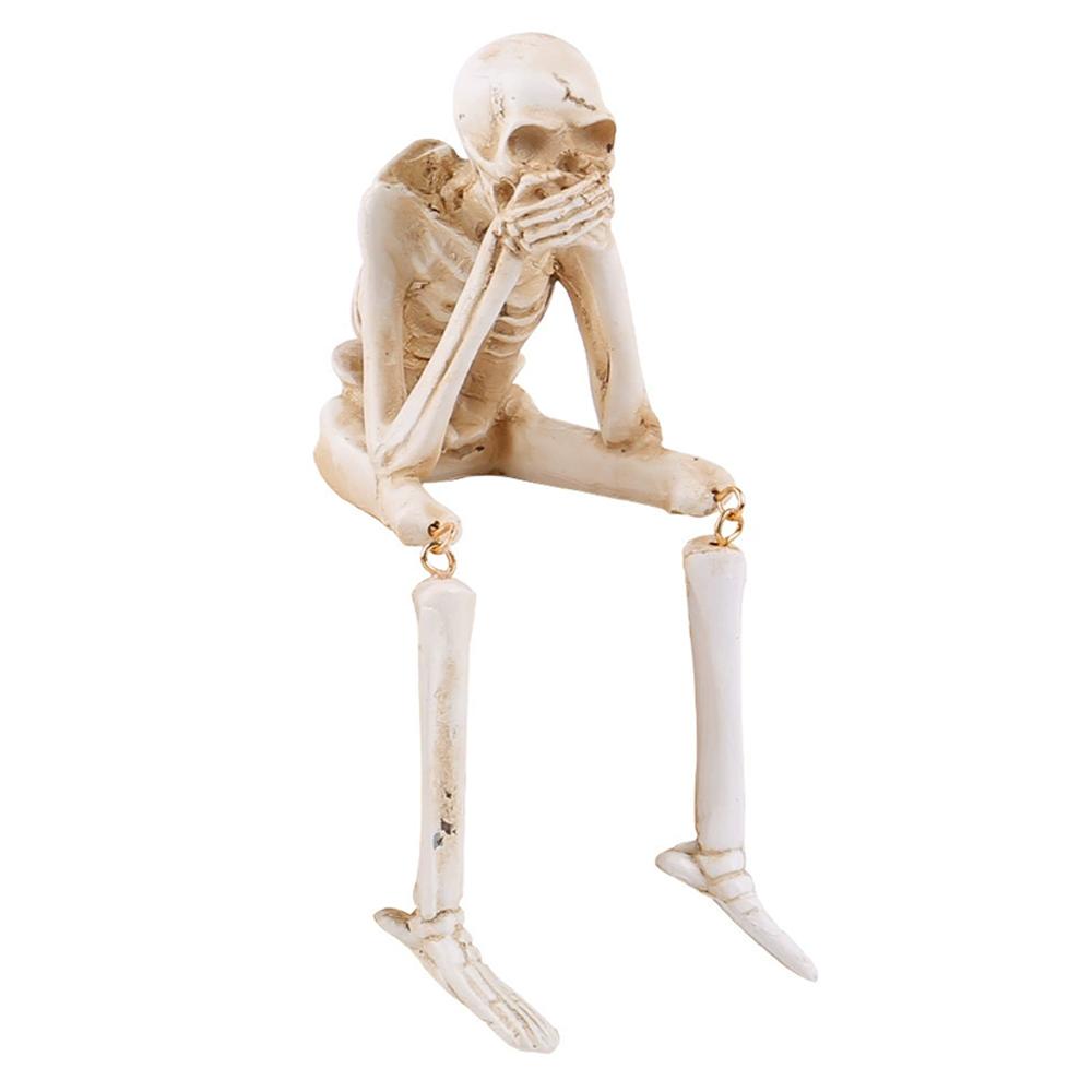 Halloween Statues See Speak Hear No Evil Skeleton Figurine Realistic Skull Decorations Skull Statues Halloween Gothic Home Decor