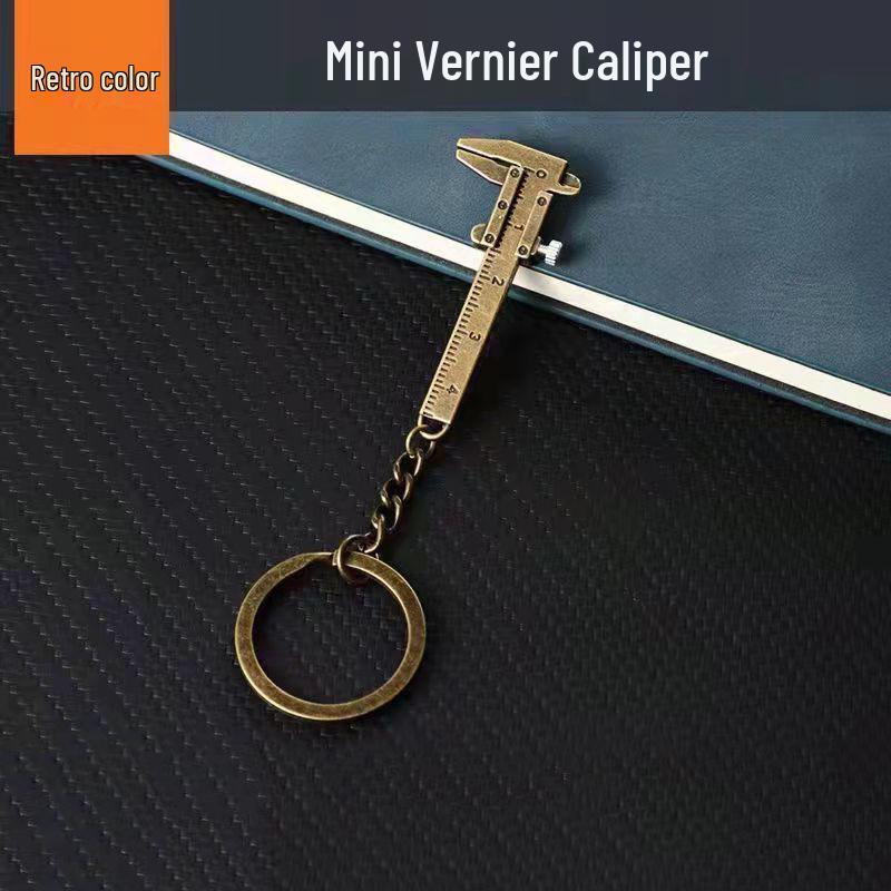 Portable Mini Vernier Caliper Keychain 0-40mm Zinc Alloy Measuring Tool Pendant