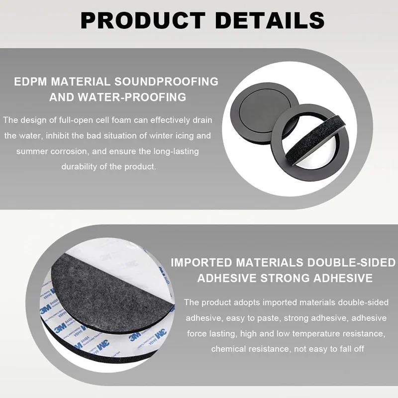 4 PCS NEW 4/5/6.5 Inch Car Speaker Ring Bass Door Trim Sound Insulation Cotton Audio Speaker Sound Self Adhesive Insulation RingGood product