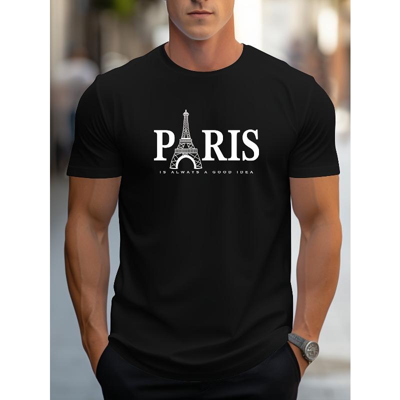 Men s  Tee - Casual Crew Neck, Short Sleeve T-Shirt  Summer Essential S чёрный