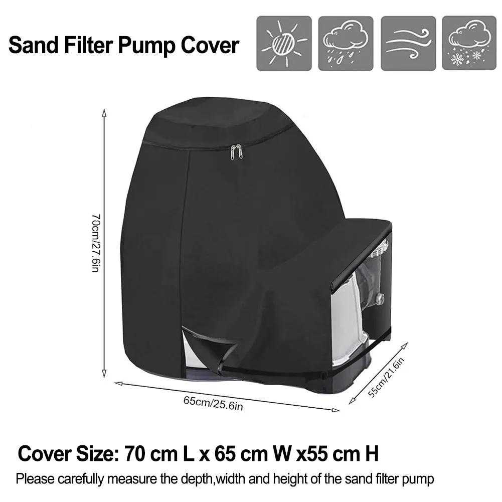 Protective Cover for Sand Filter Pump Made from 420D Oxford Fabric Waterproof and UV Resistant Easy Installation with Zipper