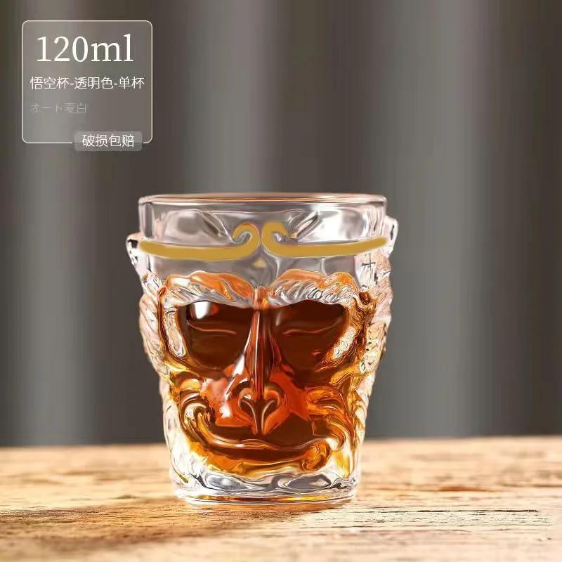 Wukong Glass Crystal Glass Great Holy Ghost Cocktail Cup Cartoon Hand-painted Shot Glass Household Kung Fu Glacier Master Teacup