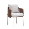 Outdoor Rattan Dining Set: Long Table with Casual Woven Chairs for Garden, Terrace, or Courtyard.