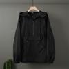 Men's High Street Splicing Hooded Jacket - Loose Fit for Outdoor Leisure and Sports