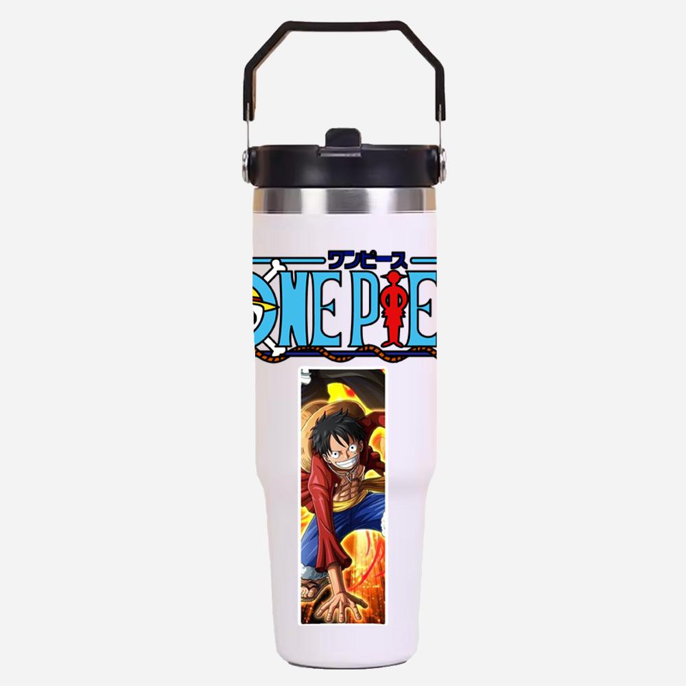 30oz Anime A-Z English Letter Printed Simple Solid Color Stainless Steel Thermos Water Cup Thermal Insulation Cold Ice Cup