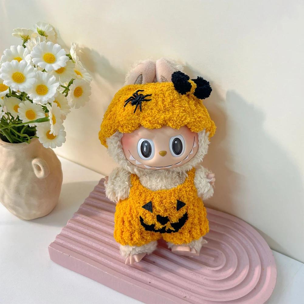 Halloween Accessories For Labubu Devil Clothes Pumpkin Set For 15/17Cm V1V2V3 Doll Mini Plush Doll Devil Wing Halloween Costume