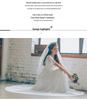 Plus Size Chiffon Light Wedding Dress with Short Sleeves - Perfect for Outdoor Weddings, Travel Photography, Banquets, and Evening Events with Veil