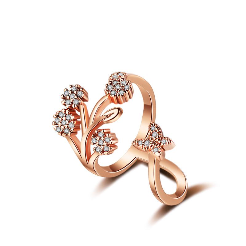 Lindon Classic Copper Alloy Zircon Ring Ladies Jewelry Wedding Promise Party Gift