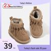 Toddler Snow Boots: Non-Slip, Warm Velvet, Soft Sole, Cotton Winter Shoes for Baby Walkers and Girls.