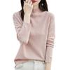 Women's Korean-Style Wool Knit Sweater - Autumn Collection, Half-High Neck, Carved Design