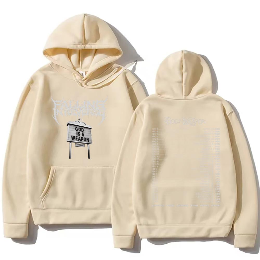 Falling In Reverse God Is A Weapon Tour 2025 Hoodies Men Women Gothic Casual Oversized Sweatshirt Vintage Aesthetic Trends Hoody