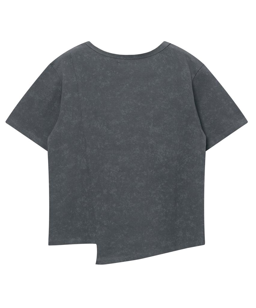 Syupeodeulai Women'S Side Slit Vintage T-Shirt Charcoal Sdfiscq49Chl