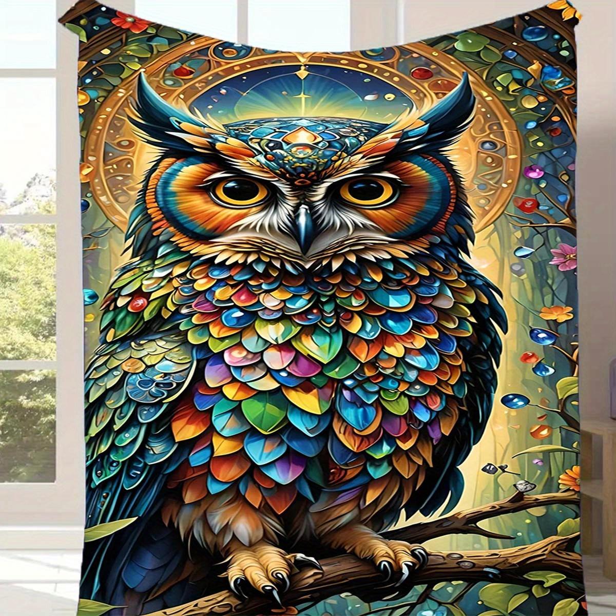 

1pc Exquisite Owl Pattern Blanket,Soft And Comfortable Blanket, Travel Sofa Bed, Office Home Decor, Birthday Gift Blanket, Boys, Girls 130cmx150cm