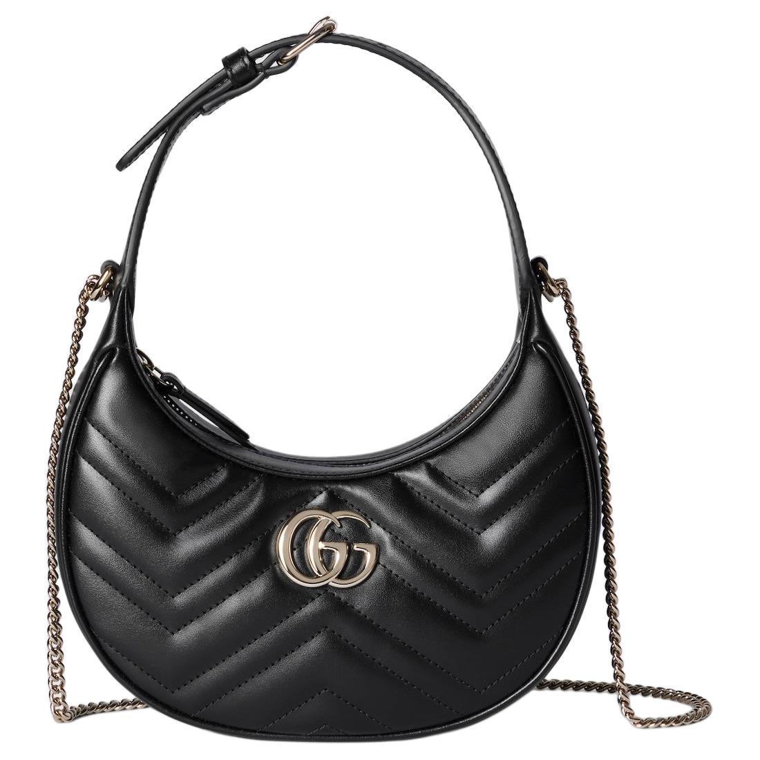 

Gucci GG Marmont Double G Antique Gold Hardware Matelassé Chevron Leather Tote Bag Small Women handbags Black 699514-AAET8-1000 Basic Set (Bag+Dust Bag)