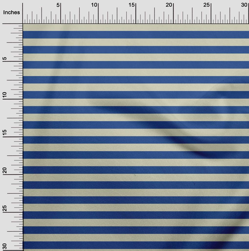 oneOone Cotton Flex Blue Fabric Stripes Quilting Supplies Print Sewing Fabric By The Yard 40 Inch