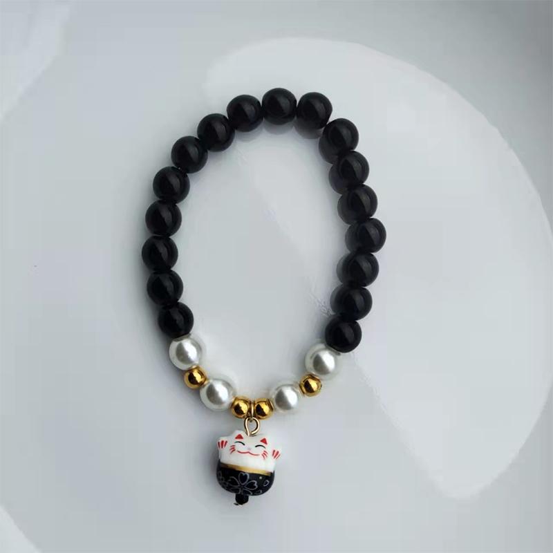 

Браслет с талисманами Кошки Удачи в стиле Бохо для женщин, круглый, из натурального камня, на эластичной нити, парный браслет, аксессуары для украшений, подарки A2