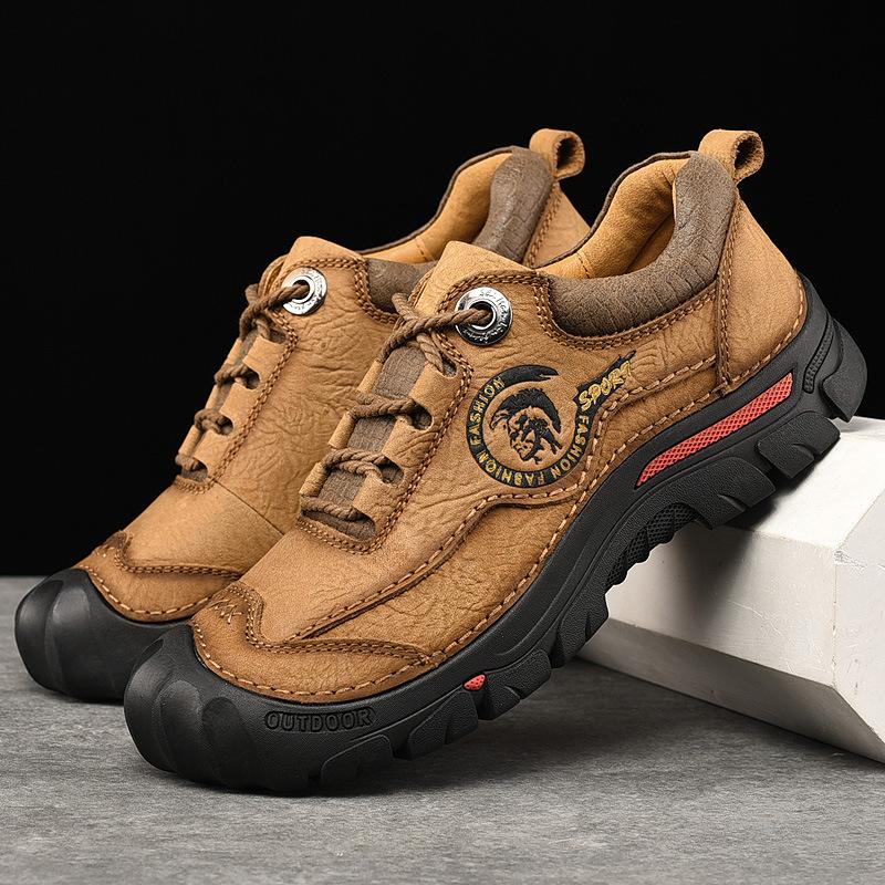Outdoor Camping Hiking Shoes Men Genuine Leather Sports Sneakers Man Travel Casual Shoes Leisure Walking Climbing Men's Footwear