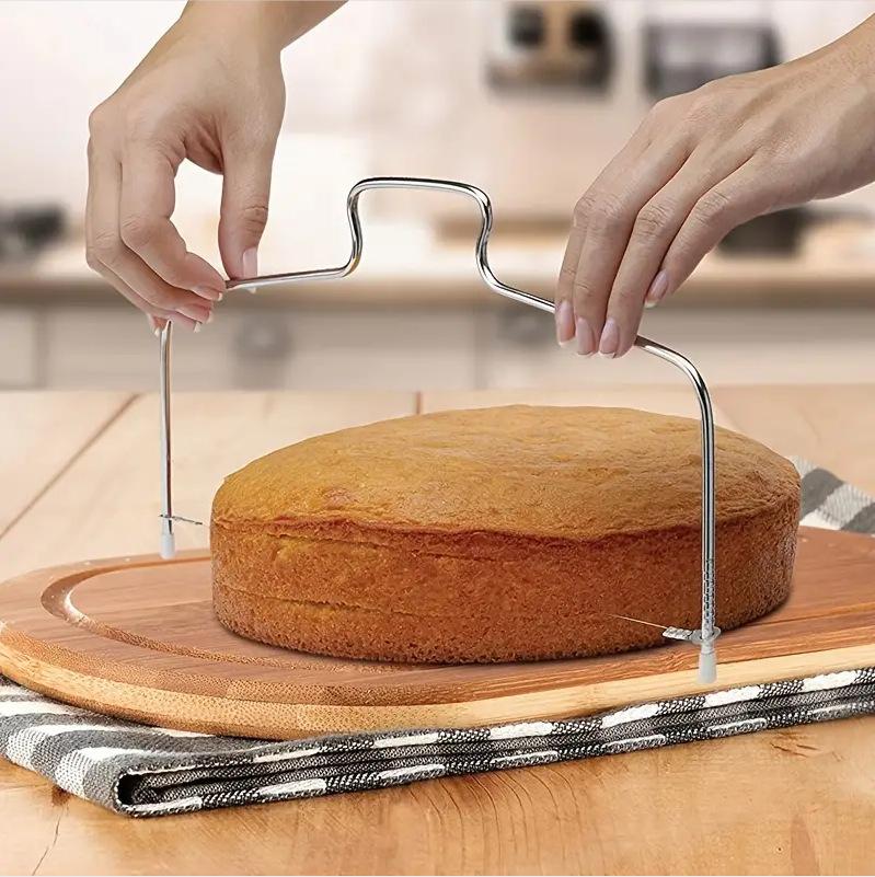1PCS Einstellbare Diy 2-Draht Schicht Scheibe Brot Cutter Langlebig Leveler Edelstahl Kuchen Backen Werkzeuge Küche Gadget