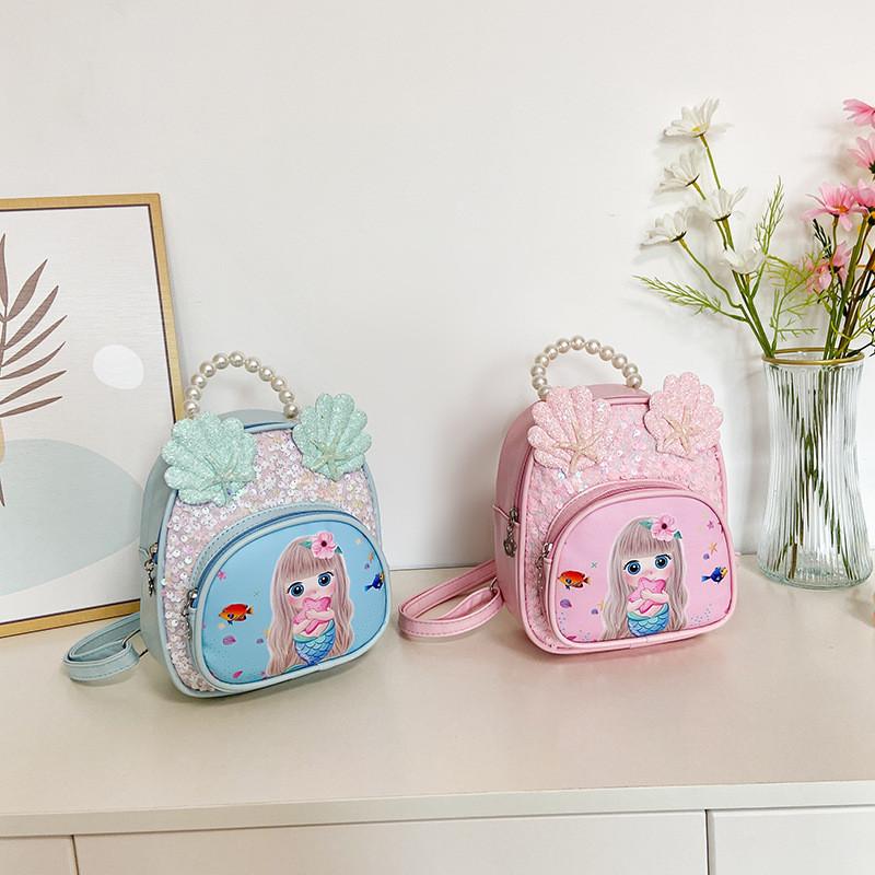 Adorable Cartoon Children's Backpack Girls Kindergarten Lightweight Pu Bag Breathable