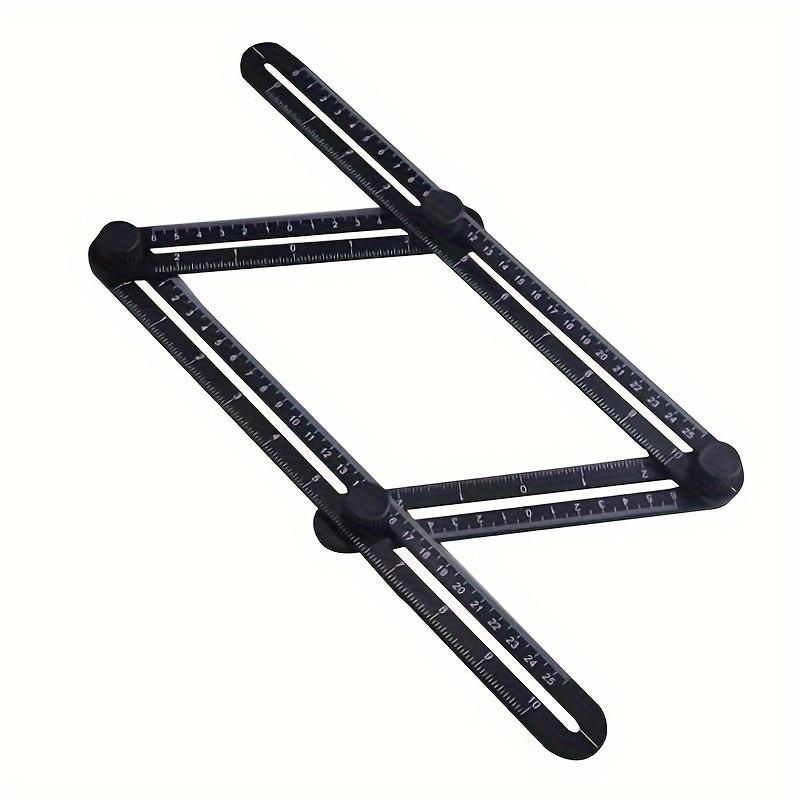 [Vielseitiges Lineal] 4-in-1 Faltlineal 1 Stück | Doppelte Skala in Zoll & Zentimetern, Strapazierfähiger Kunststoff, Perfekt zum Messen von Winkeln, Seiten & Ecken