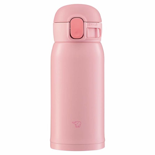 ZOJIRUSHI One-Touch Stainless Steel Mug, Seamless, 0.36L, Peach Pink, SM-WA36-PA