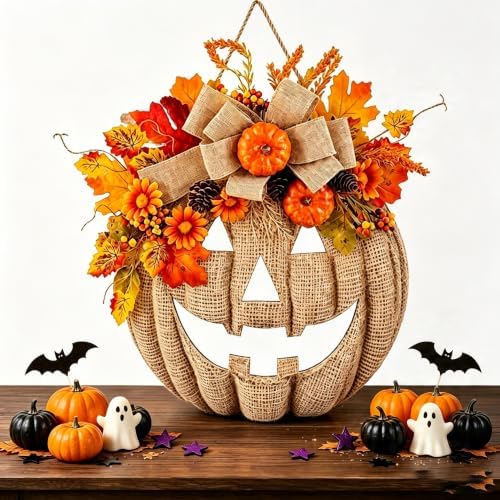 Halloween simulation flower autumn wooden pumpkin listing wooden door sign pendant window home decoration ornament autumn wooden pumpkin listing