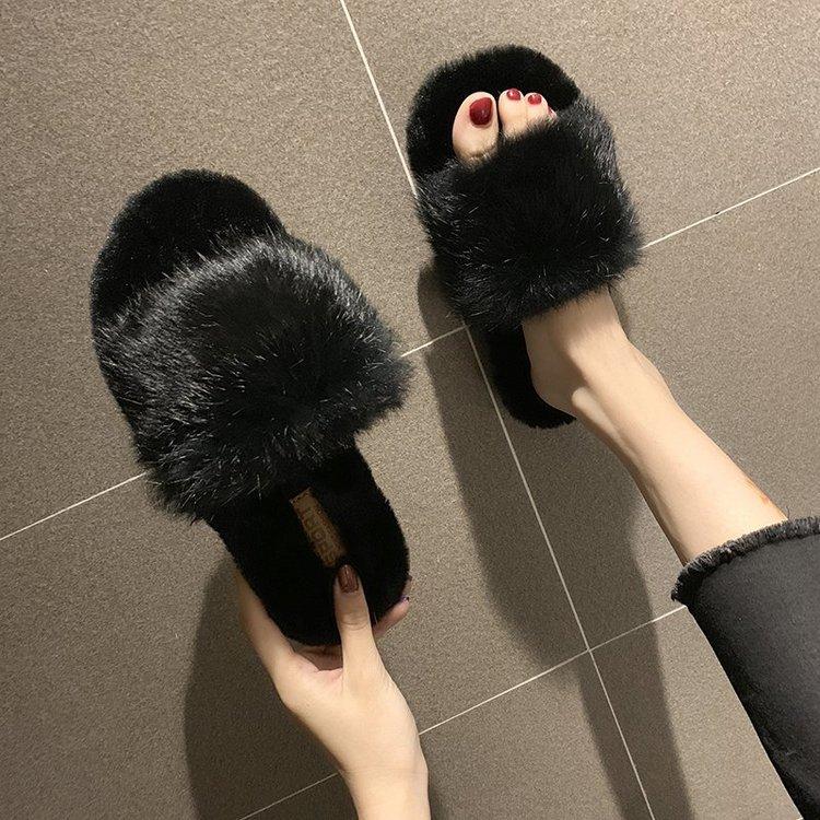 Butterfly Plush Slippers For Women, New Korean Style Flat Non-Slip Indoor Outdoor | ChicGrl