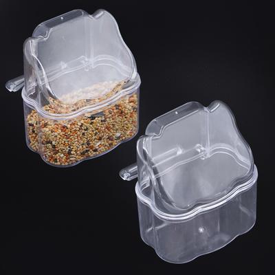 Boîte d'alimentation pour oiseaux Suspendable Contenant d'alimentation pour perroquets Cage à oiseaux en plastique Boîte d'alimentation Cage à oiseaux Abreuvoir pour oiseaux Accessoires pour cage à oiseaux