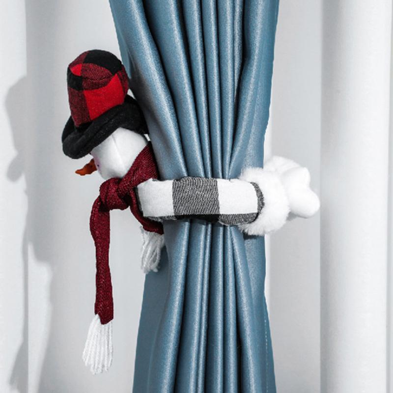 Christmas Curtain Buckle Santa Claus Curtain Tieback Curtain Hook Clips Hanging Ornament Buckle Clip Holdback Xmas Window Decor