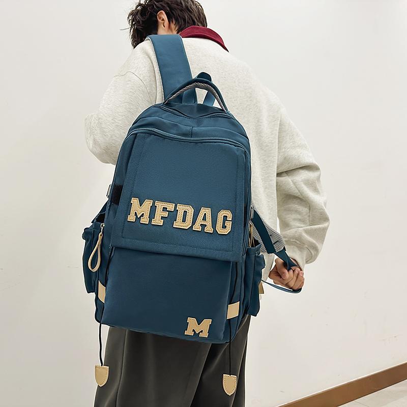 Junior High School Student Schoolbag Girl's Large Capacity Backpack Men's Letter Backpack