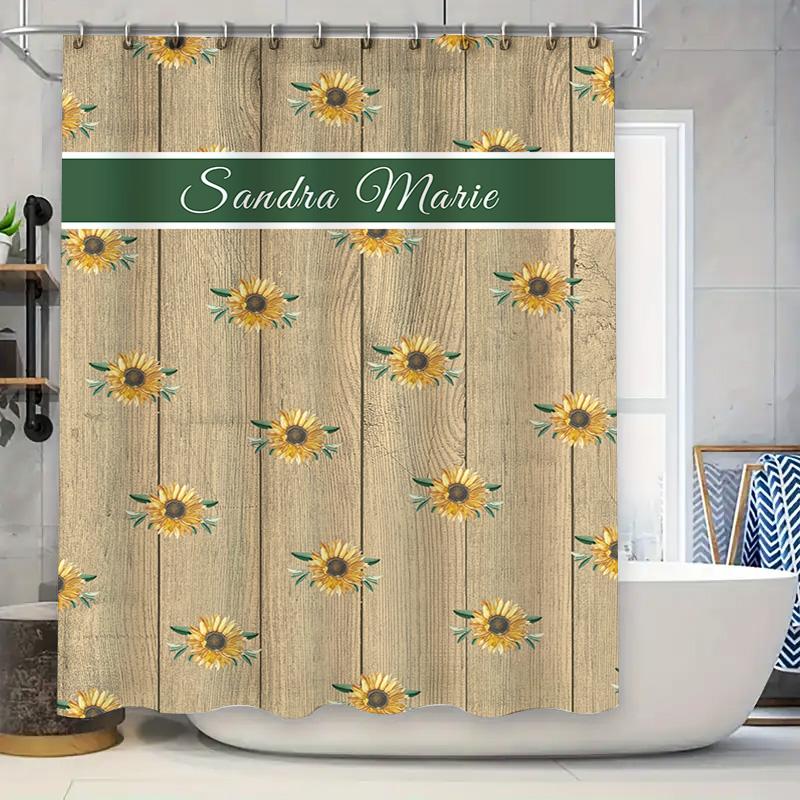 

Customizable Sunflower Bath Shower Curtain Home Decoration Waterproof Bathroom Liner Decorative Window Curtains For W60H190(CM)-1 Pcs