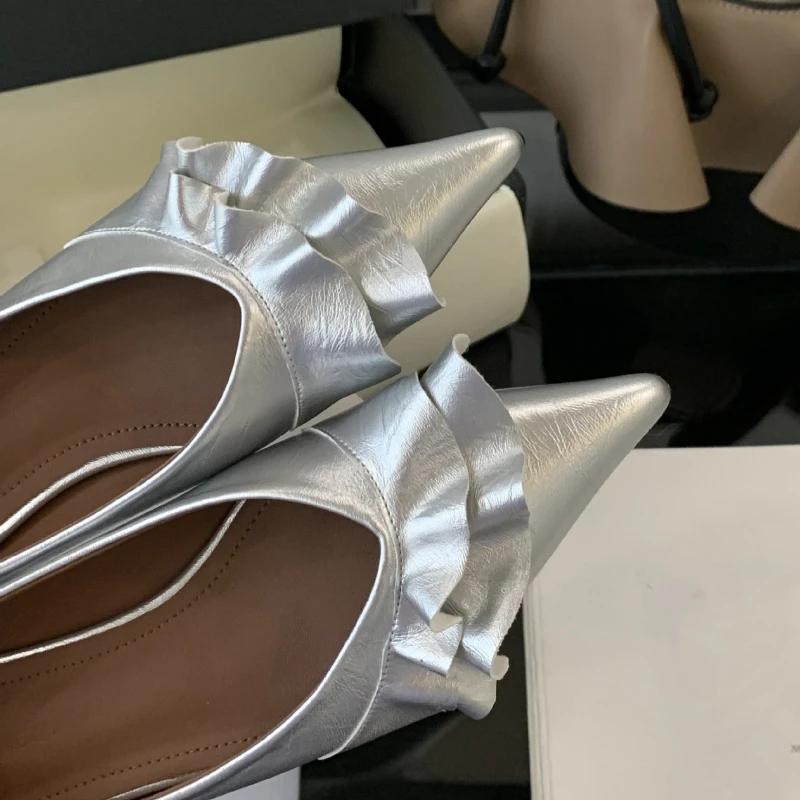 Fashion Fashion Pointed Toe Pleated Low Heel Pumps Women Elegant Shallow Brand Designer Shoes Comfortable Soft Sole Zapatos De Mujer