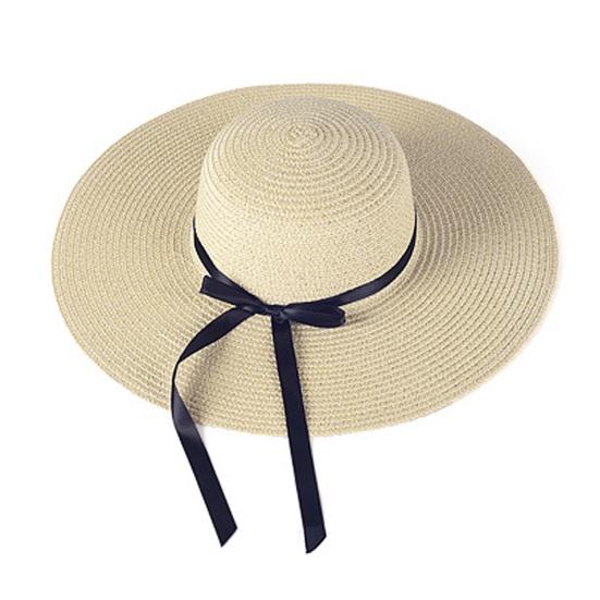 Women Straw Hat Wide Brim Lace-up Ribbon Sun Protection Hat Lightweight Quick-Drying Hat Hiking Walking Neck Coverage Hat