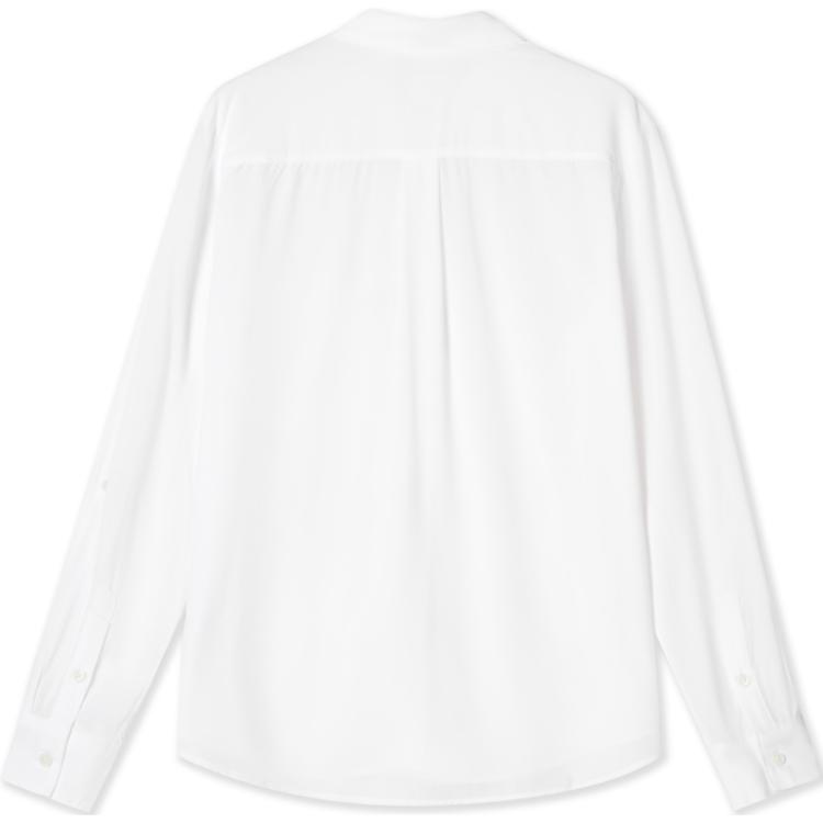 Levis Plain Minimalist Comfortable Polo Long Sleeve Shirt Women Shirts White A8745-0002