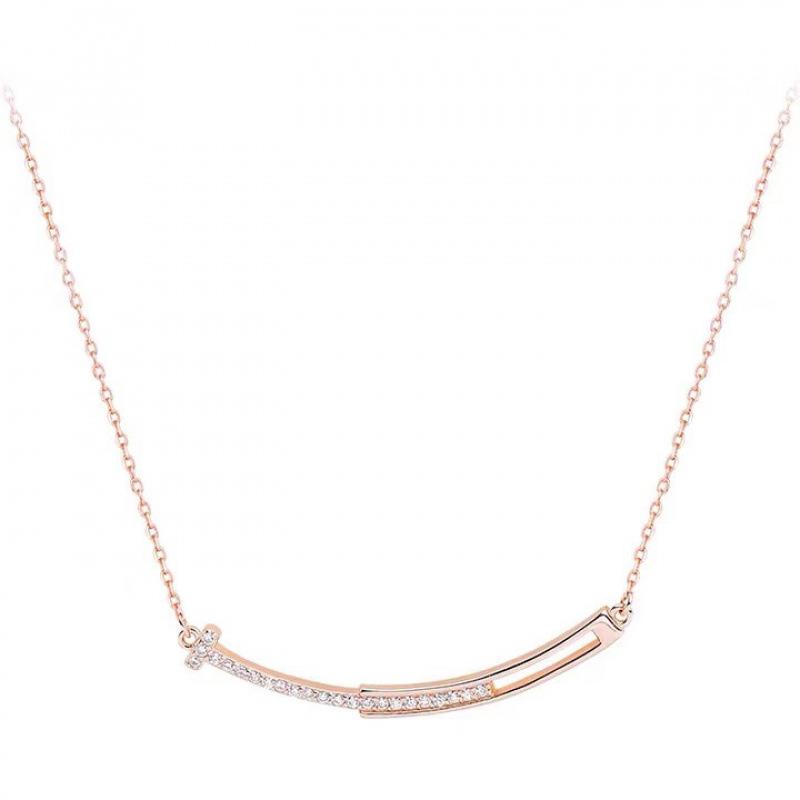 Smiley-Gesicht Halskette für Damen - Leichter Luxus, Kreativ, Vielseitig, Trendige Schlüsselbein-Kette, Neuer Stil