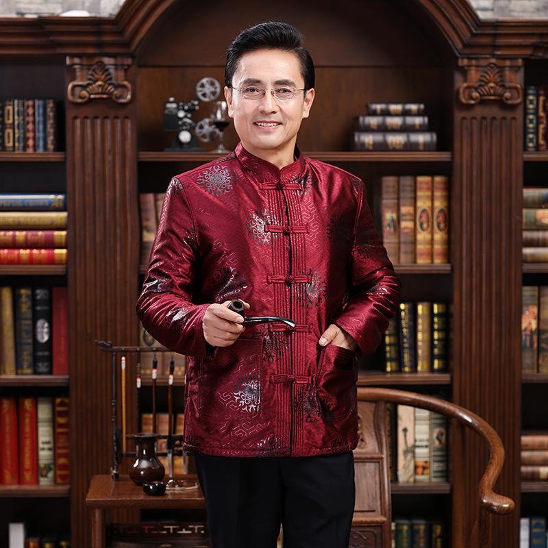 Men and Women Couples Spring and Autumn Comfortable Dresses, Chinese Style Retro Middle-aged and Elderly Long-sleeved Shirts