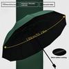 130CM Large Folding Umbrella Heavy-Duty Reinforced Compact Travel Windproof Unisex Solid Color Umbrella for Business Home Use