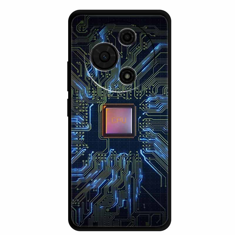 

Case For TCL 605 Colorful Flowers Black Soft Silicone TPU Phone Case For TCL 605 Shell Protection Bumper Funda For TCL Military TCL 605