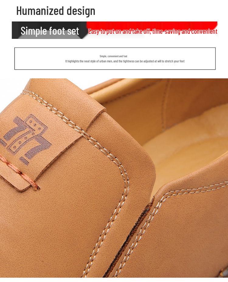 Lässige Slipper aus Leder für Herren: Atmungsaktive, rutschfeste, weiche Sohle für breite Füße – ideal für Frühling und Sommer