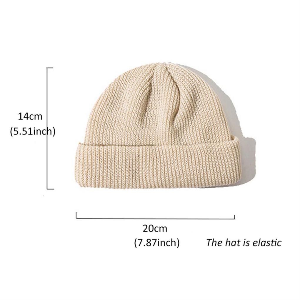 Knitted Hat Woolen Cap Warm Beanie Outdoor Unisex Winter Solid Headwear Supplies Vintage Retro Male Softness Style Color