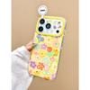 French Pastoral Full Screen Color Spring Floral Lanyard Suitable for Apple 17 Mobile Phone Case iPhone16 Yellow Bottom 15