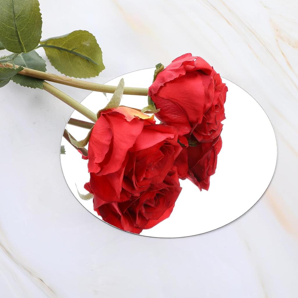 4 Pcs Mirror Sticker, 6 inch Round Adhesive Mirrors, Acrylic Mirror Wall Stickers Self Adhesive for Bathroom, Home, Living Room, Bedroom Decor