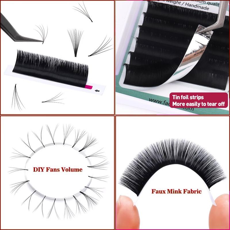 Fadvan Easy Fan Eyelash Extension Soft Faux Mink Lash Russia Volume 1 Second Flare Blooming Eyelash Professional Makeup Supplies