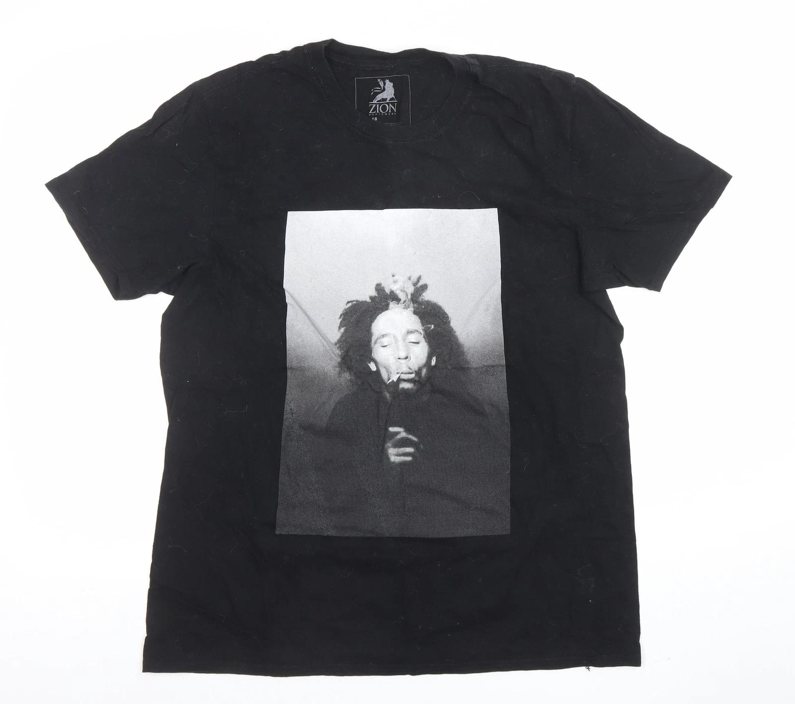 Zion Rootswear Women s Black Size 18 Music Graphic T-Shirt 3XL